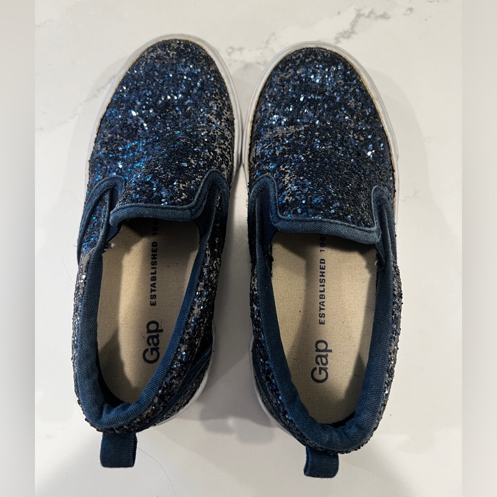 Gap kids girls navy blue sequin shoes size 11